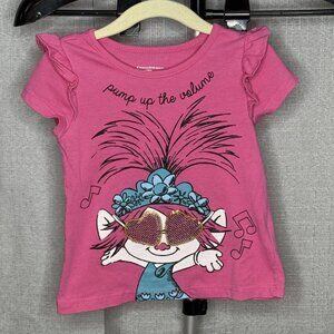 Dreamworks - Trolls World Tour - Girls Short Sleeve Poppy Shirt - Size 4T